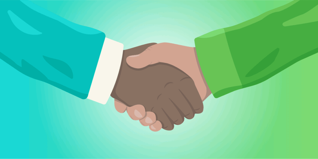 2 businessmen shaking hands