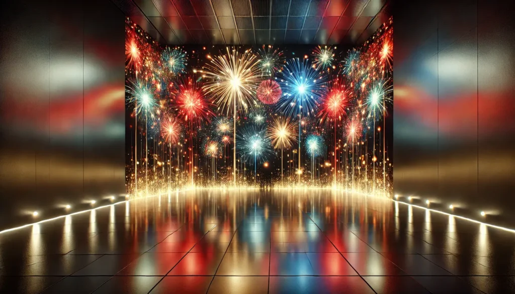 Fireworks similar to what a pyrotechnician would create