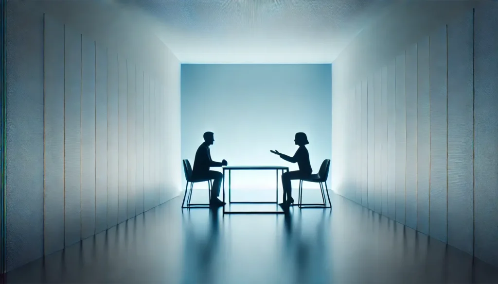 A candidate asking questions to an HR interviewer.