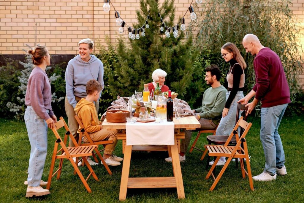 A family having a great labor day