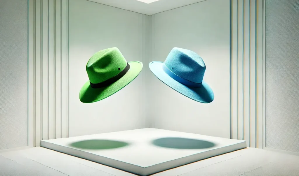 2 hats representing headhunter vs recruiter