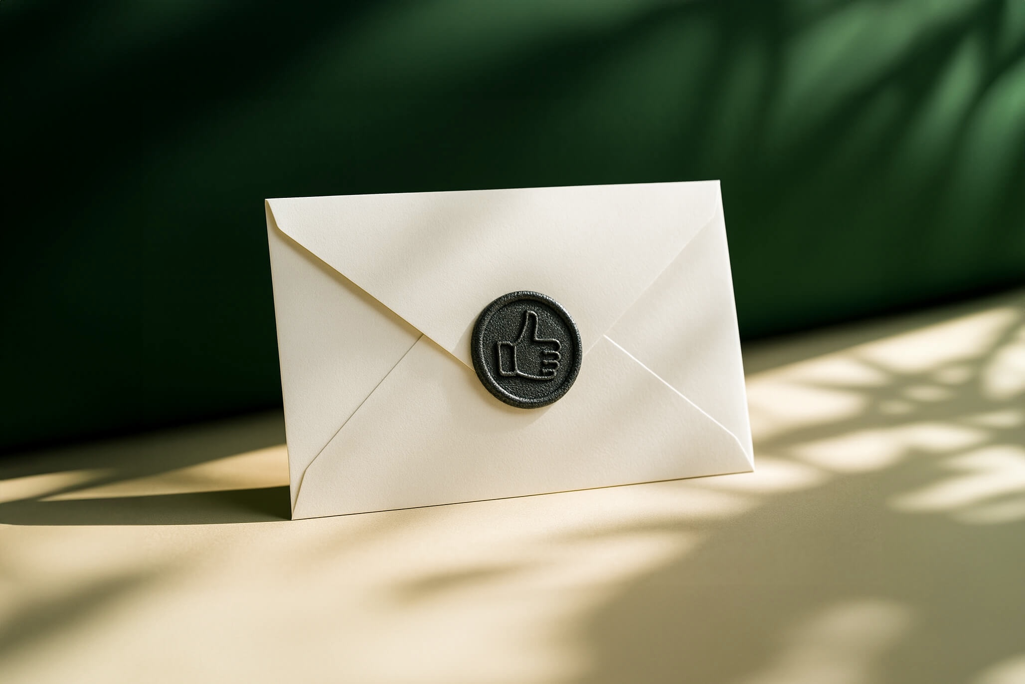 A letter of recommendation resting on a white desk.