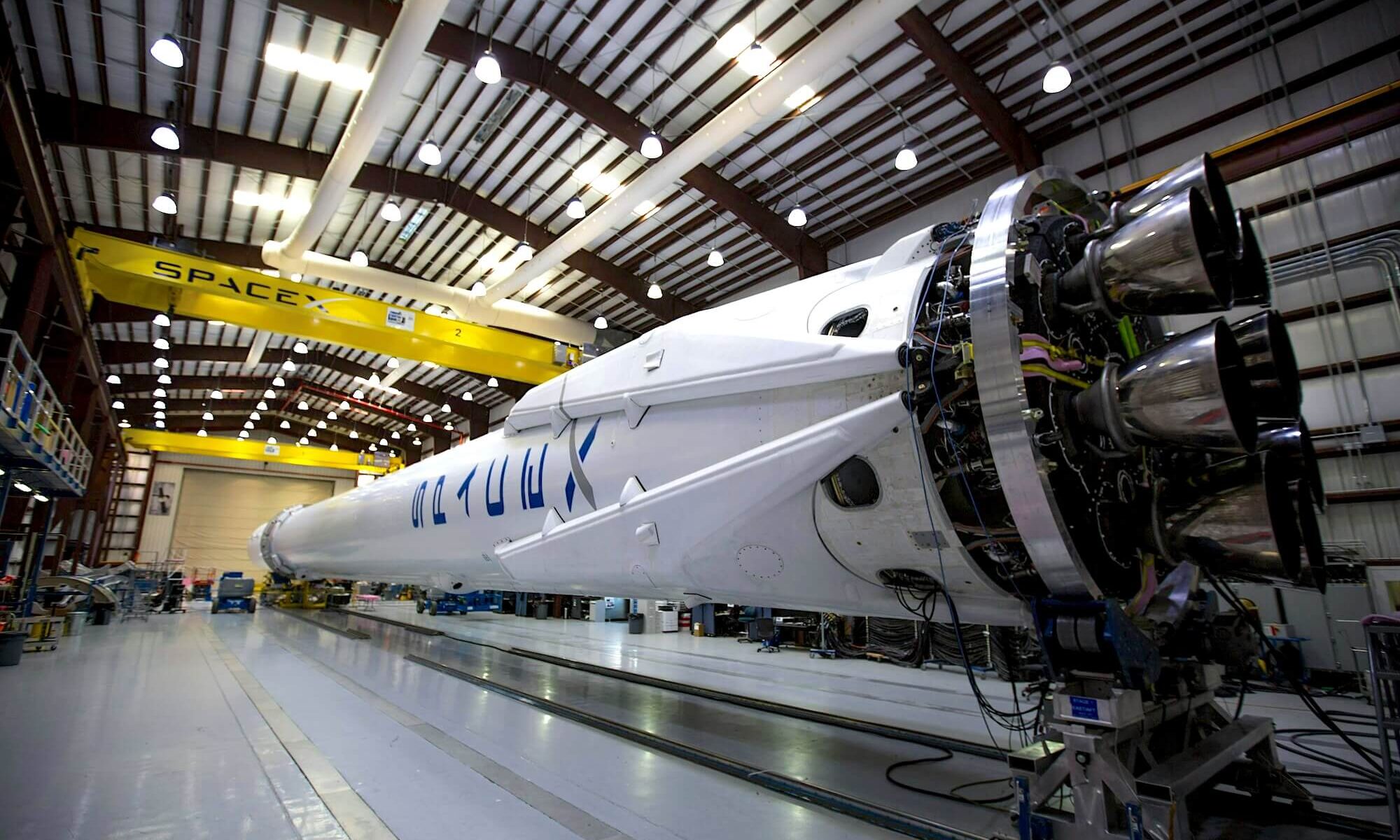 A SpaceX rocket representing the state of the U.S. manufacturing workforce.