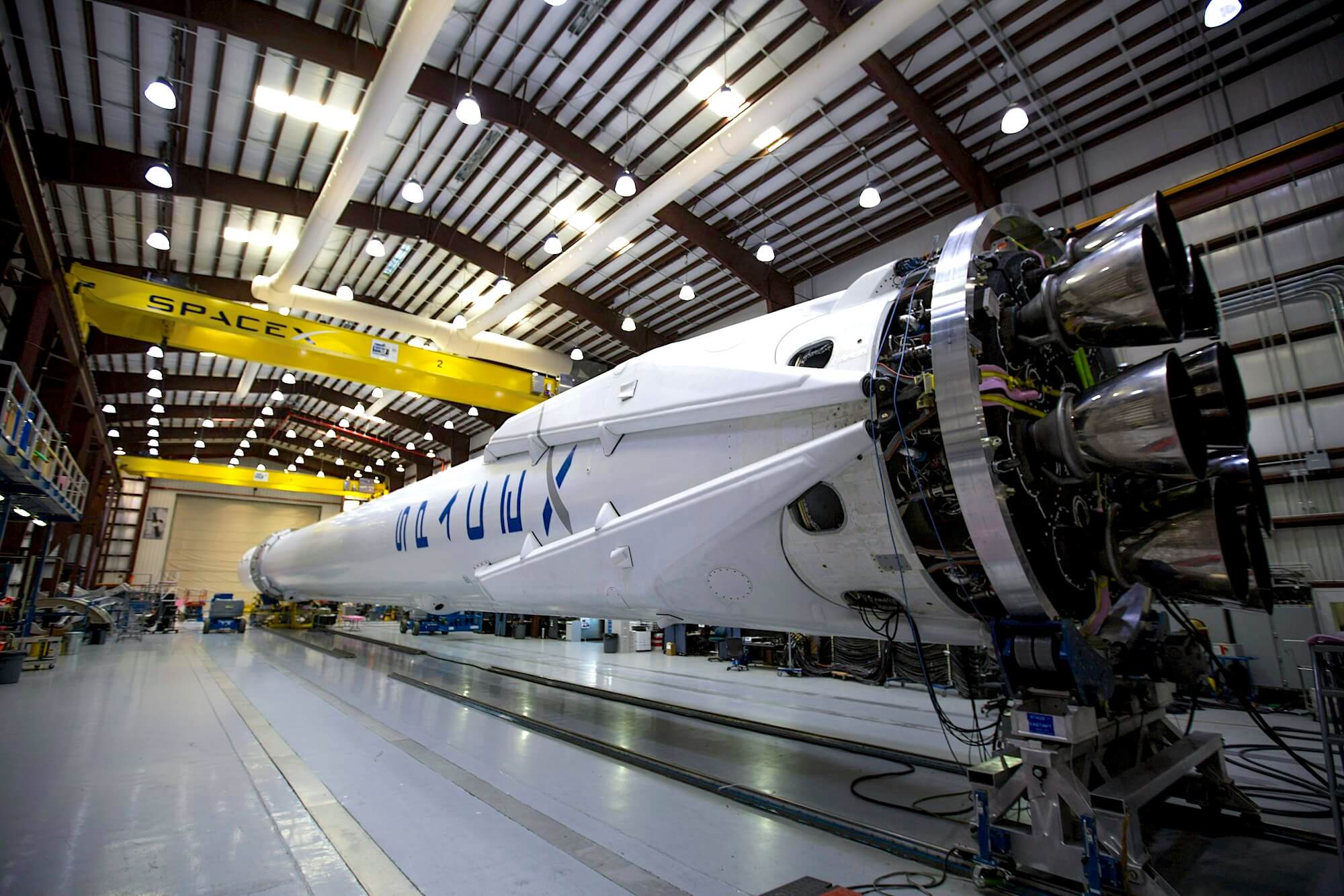 A SpaceX rocket representing the state of the U.S. manufacturing workforce.